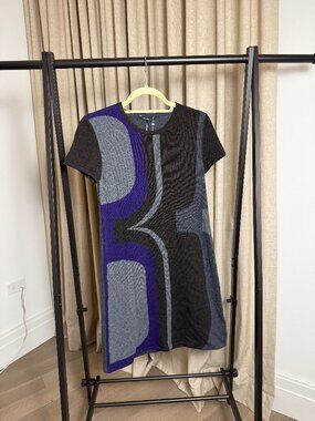 Luisa Cerano | Size 6 | Sweater Dress in Purple and Gray